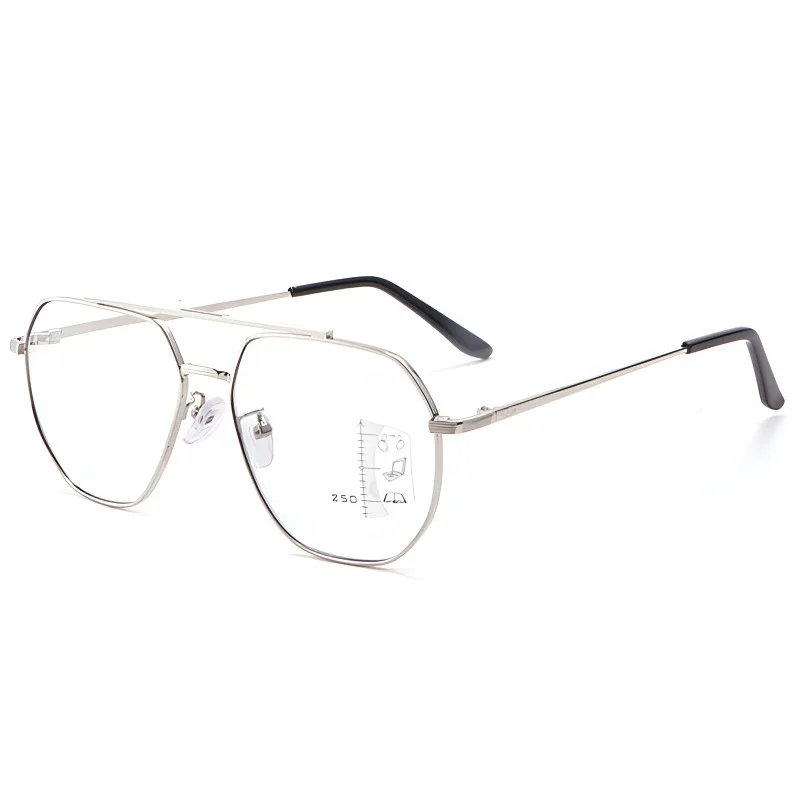 New Pilot Photochromism Progressive Multifocal Reading Glasses Men Presbyopic Glasses Blue Light Computer Grade Glasses 4