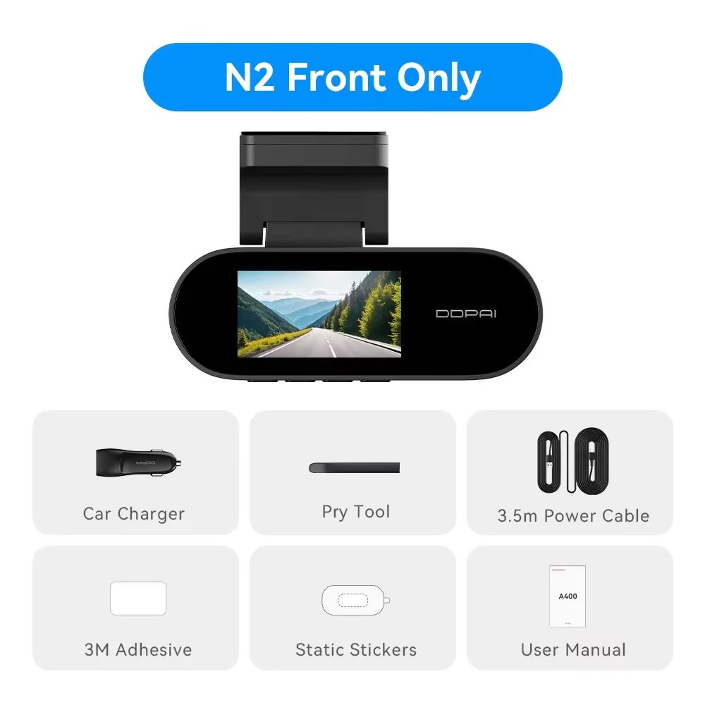 DDPAI N2 Dash Cam 2K Night Vision 24H Parking Monitor ADAS WiFi APP Control Car DVR Car Camera