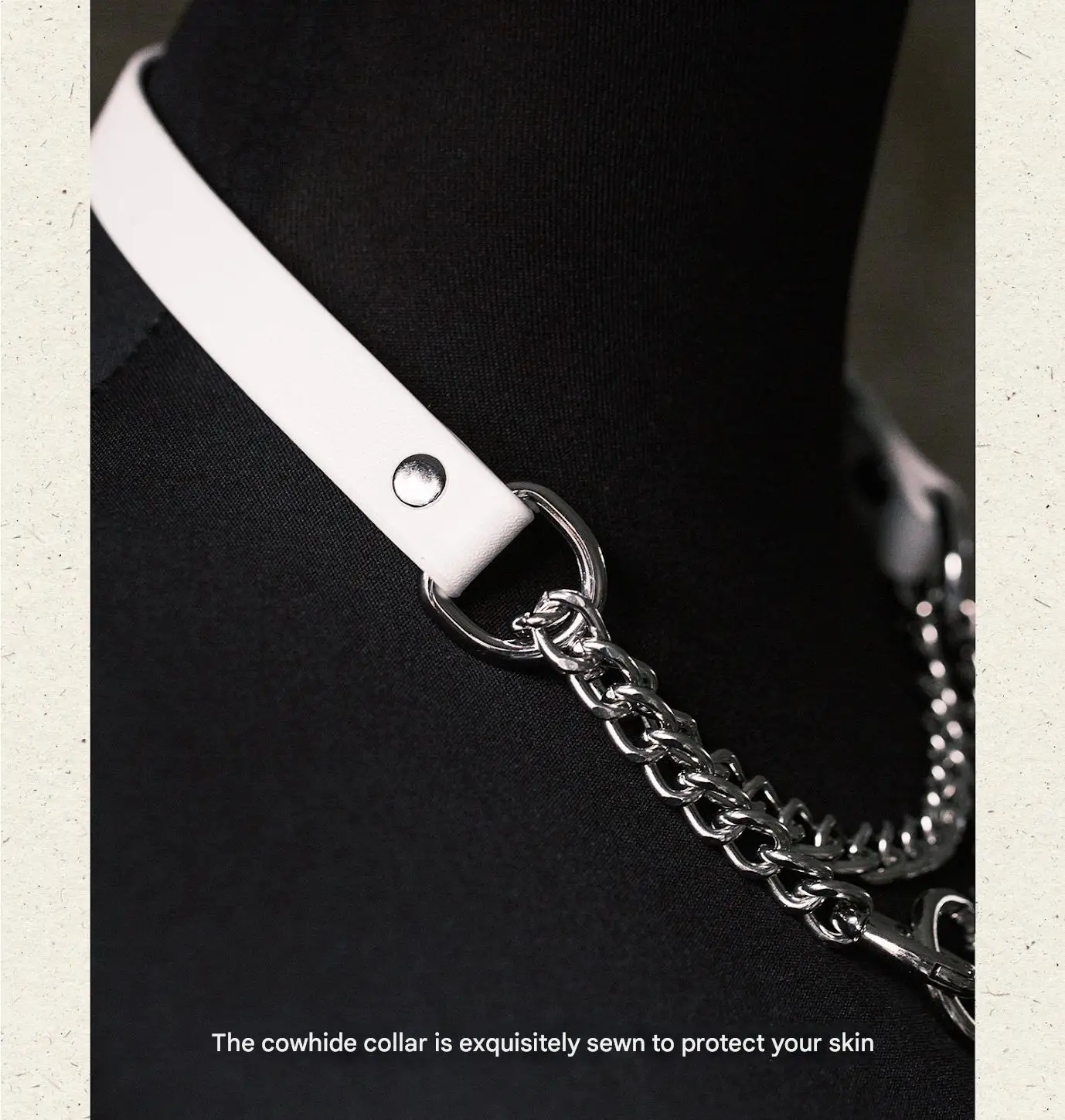 Genuine Leather Choker With Handle For Couples Neck Restraint_voghion.com