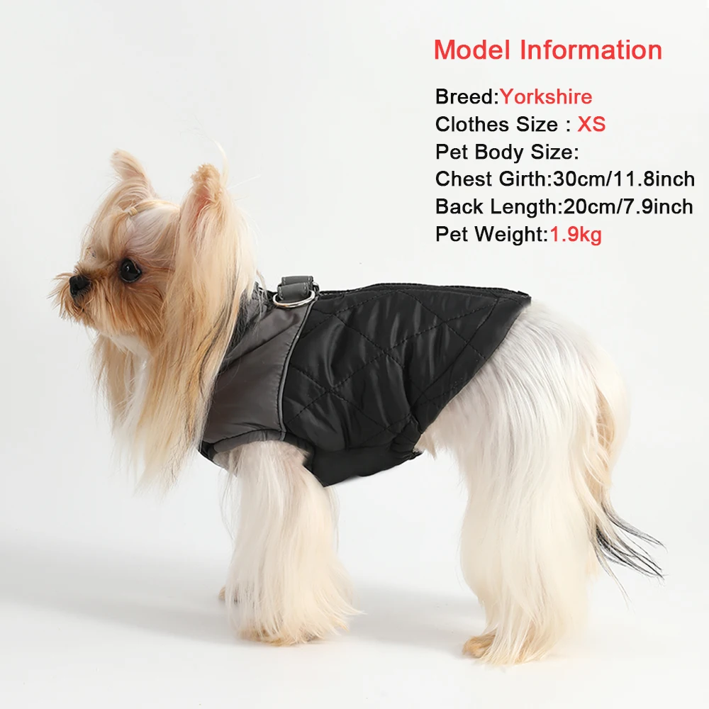 Windproof Reflective Winter Pet Jacket with D-ring