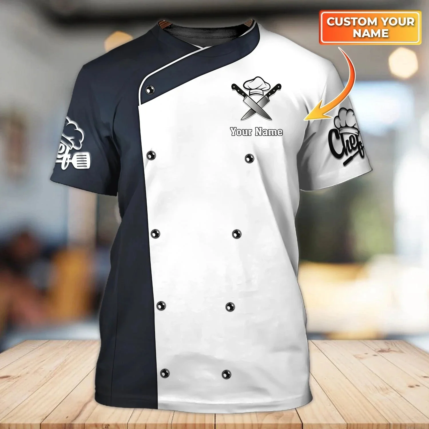 Chef leben hemd Sommer herren t-shirt Kunden name Chef 3D alle über gedruckt Unisex T-shirt Geschenk für Chef Casual sport T-shirt DW50 – Detail 6