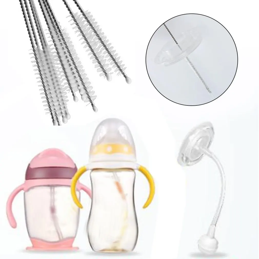 

Baby Guide Brush Stainless Steel Bottle Straw Brush Cleaning Safety Strong And Durable Drinking Pipe Straw Brushes