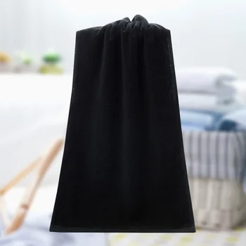 Cotton Black Color Face Towel Bath Towel Fast Drying Water Absorption Towel 35x75cm 1