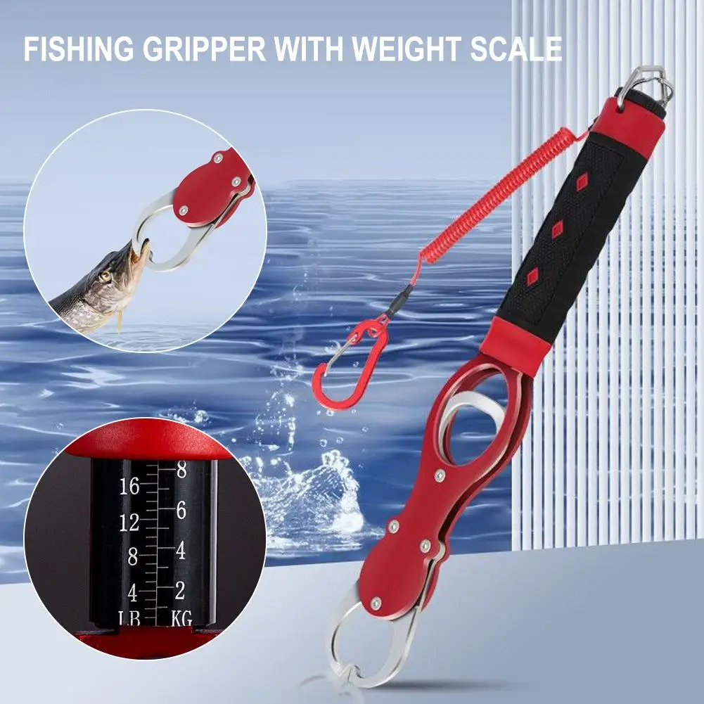Balance pêche digitale avec pince rotative aluminium - Outil léger précis pour capture et remise à l'eau poissons