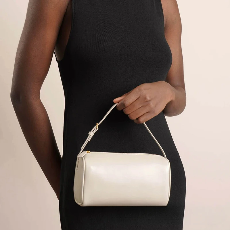 حقيبة مقلمة من جلد البقر، حقيبة أسطوانية متعددة ال...