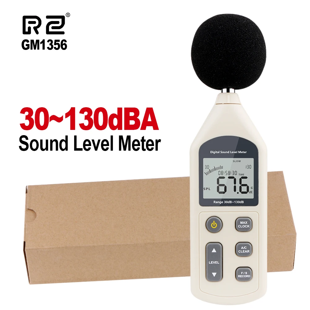 Sound Level Meter Digital Noise Meter RZ Digital Sound Level Meter Noise Measuring Instrument 30-130dB Sound Level Auto Sonometer Decibel