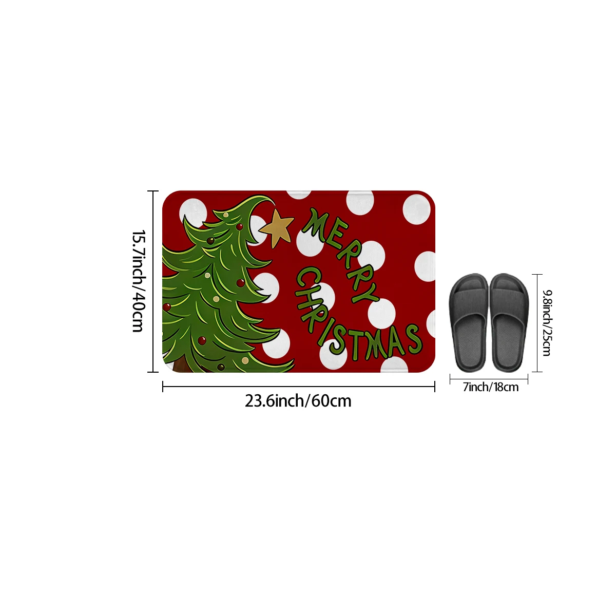 1pc Merry Christmas Kitchen Decoration Carpet Floor Mat Multi Form Christmas Tree Forest Design Anti Slip Soft Flannel Floor Mat_voghion.com