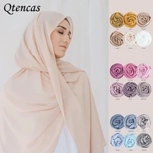

Muslim Hijab Chiffon Scarf Women Turban Jersey Hijabs Shawl Scarves Islam Echarpe Foulard Mousseline Femme Bufanda Sjaal Szalik