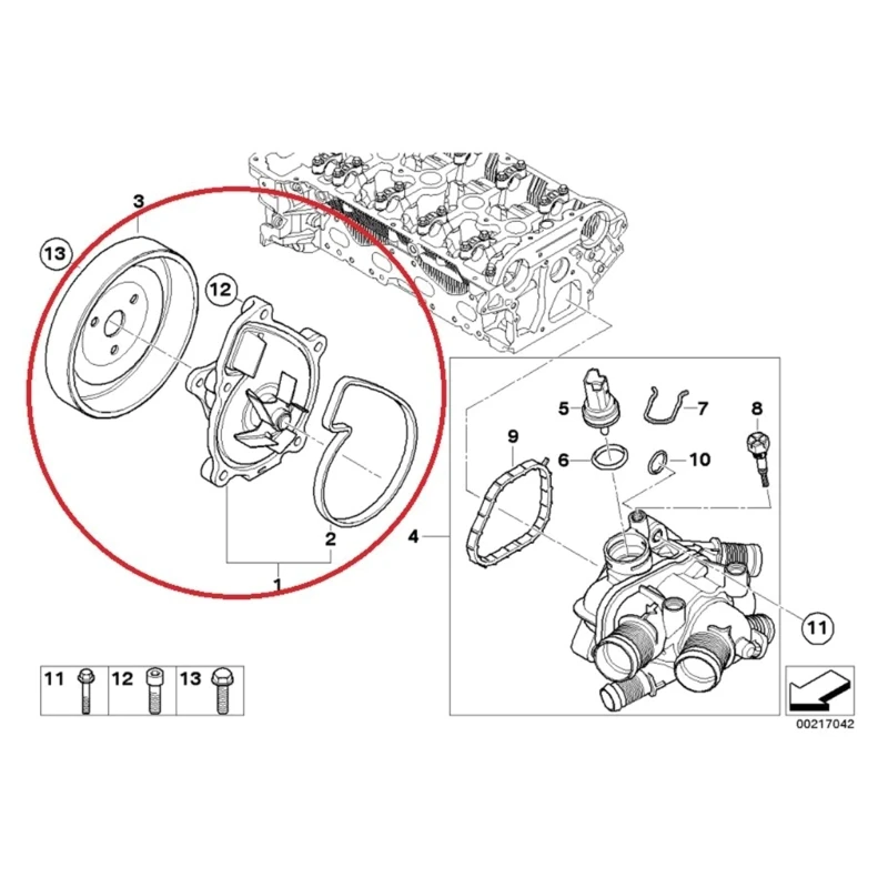 Car Engine Water Pump Pully for MINI R55 R56 R57 R59 R60 R61 Replace 11517545958 11517571012 11517619020 120459 engine water pump pulley