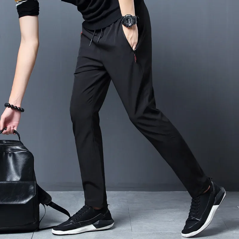 MAIHE Fashion 2021 Men Casual Pants Joggers Fitness Quick Dry Sweatpants Male Summer Breathable Slim Trousers Pencil Pants 2
