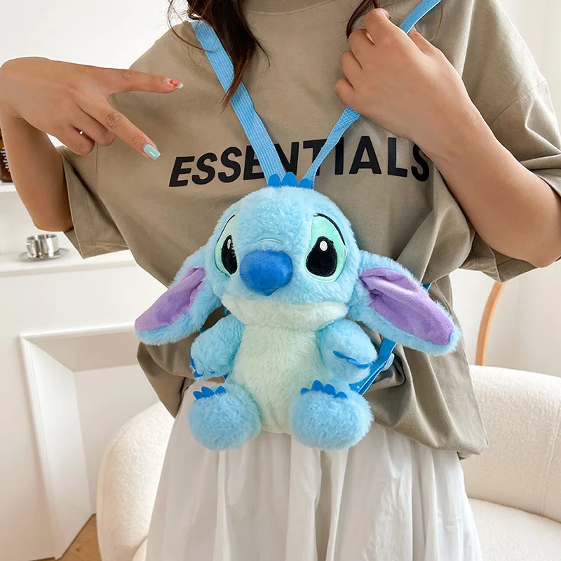 10pcs23cmGenuine Disney Stitch Plush Backpack Cute Anime Figure Stuffed Doll Kawaii Stitch Toy Children Kindergarten School Bag new fashion rubber boots for children boys tide boots autumn winter warm cotton ankle boots for kindergarten girls kids boots