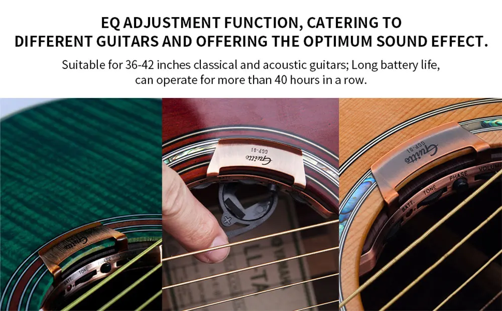 Guitto Series GGP-01 Guitar Pickup Dual Microphones Pickup Mode EQ Adjustment fo