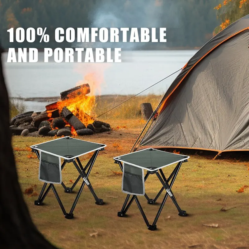 Retractable Stool Ice Anchor Drill Adapter 1Pcs Portable Folding Stool With Carrying Bag 400 Lb Capacity For Outdoor Walking Hiking Fishing