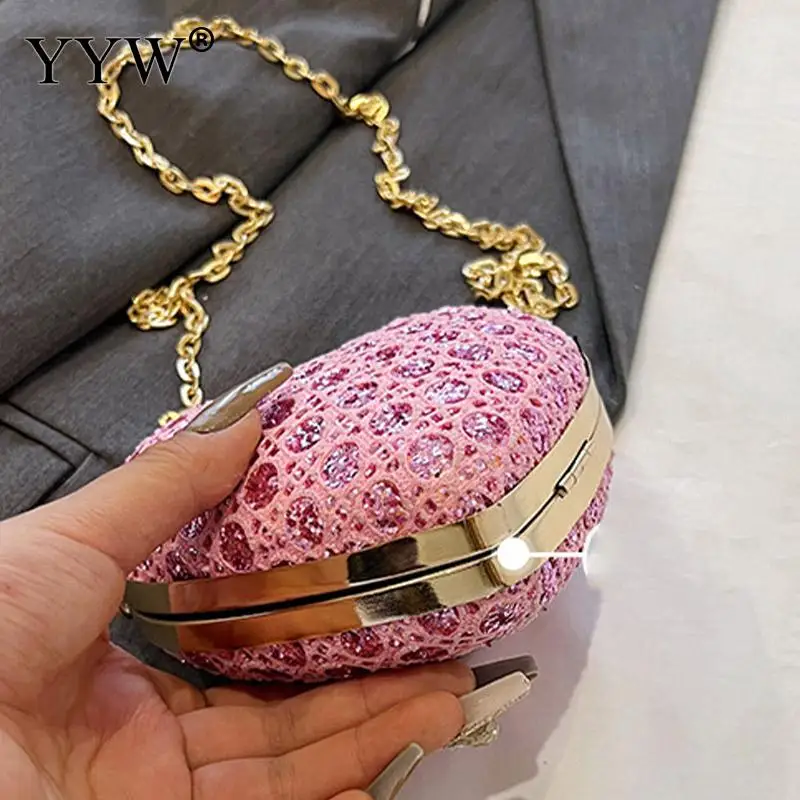 2023 Love Heart Shape Glitter Sequins Mini Clutch Handbag Women Bling Diamond PU Leather Messenger Purse Crossbody Shoulder Bag