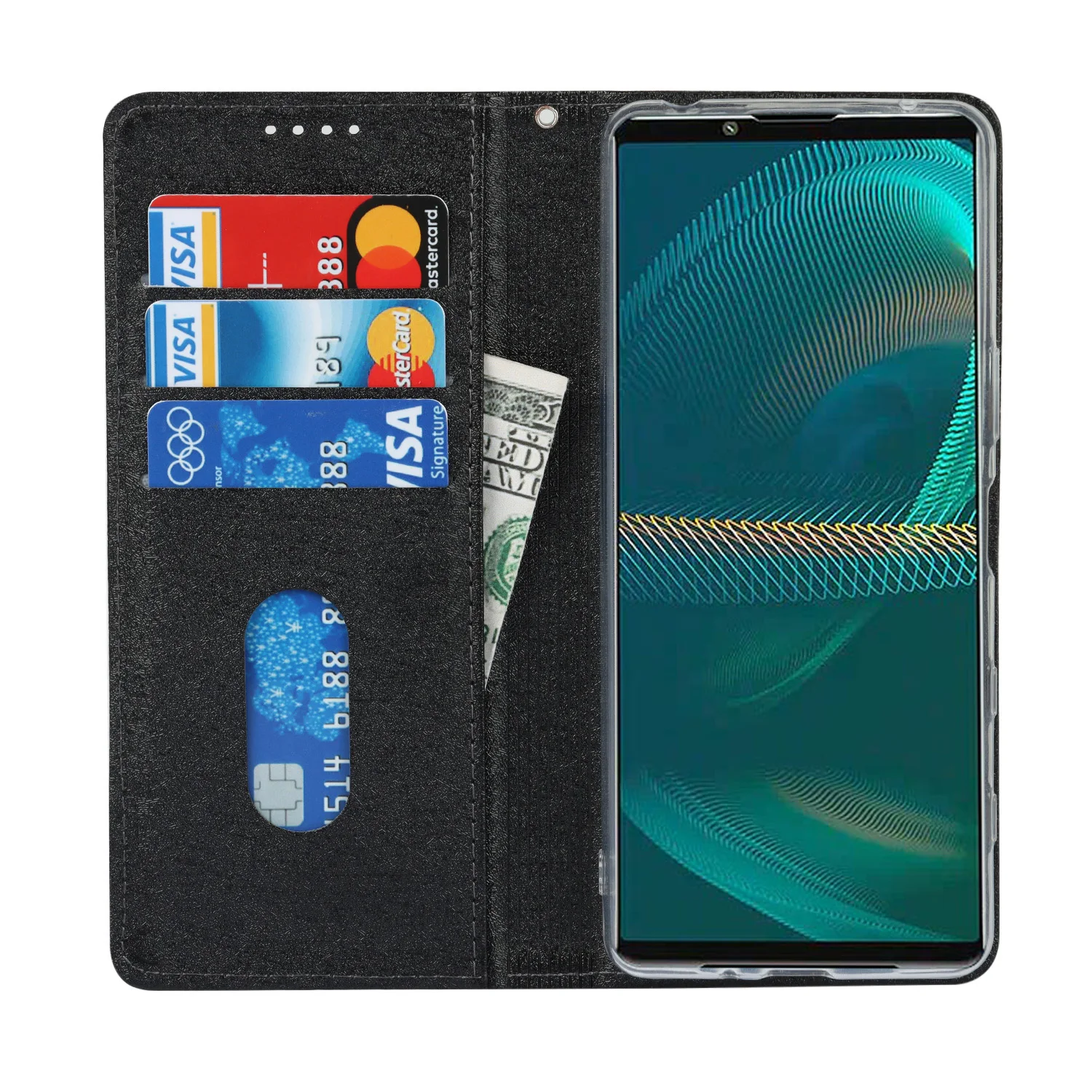 Luxurious Silk Style PU Leather Flip Case with Magnetic Closure and Frosted Touch