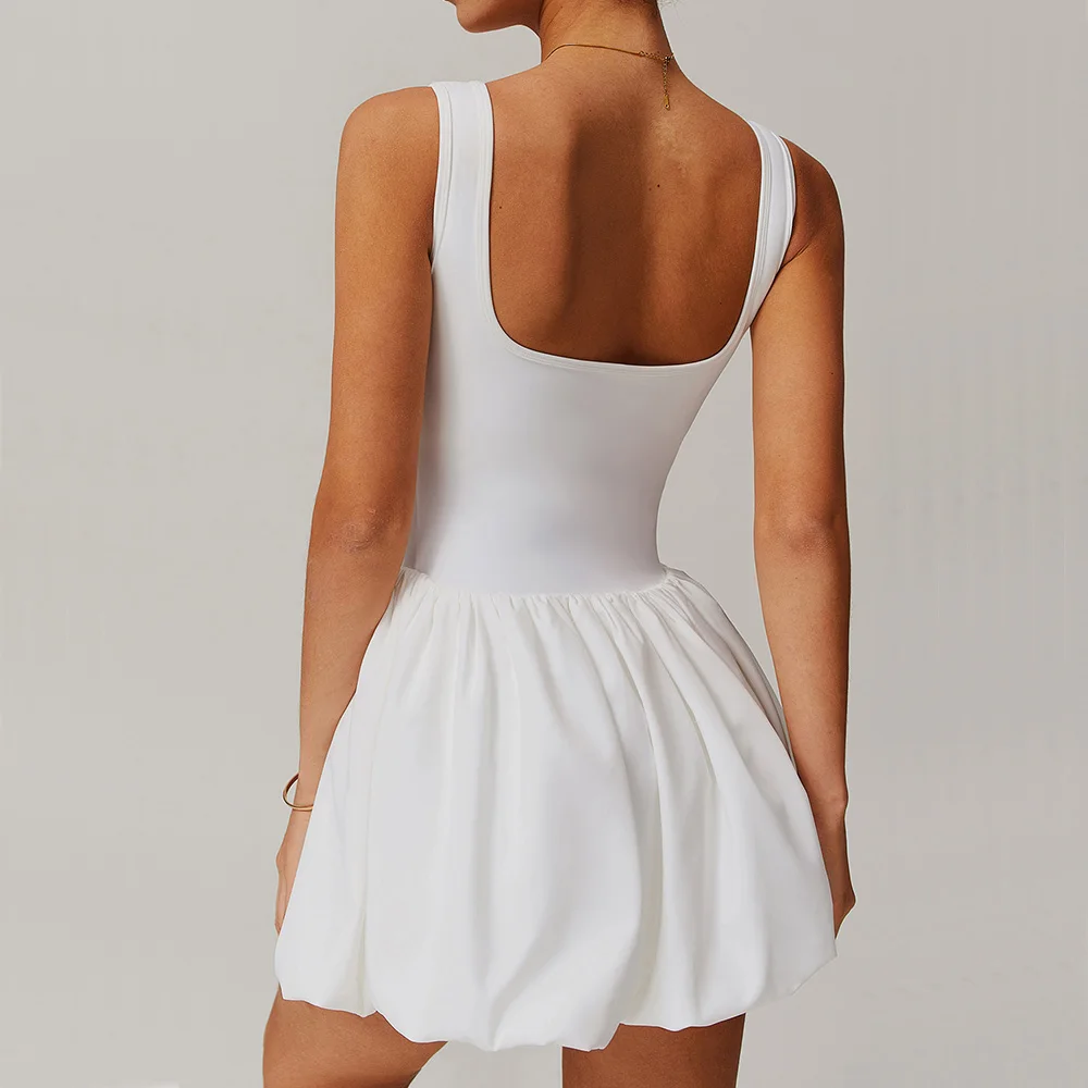 Naked Fake Two-piece Sports Dress Women's Yoga Jumpsuit Anti Glare Short Skirt Outdoor Running and Fitness Clothes Tennis Skirt