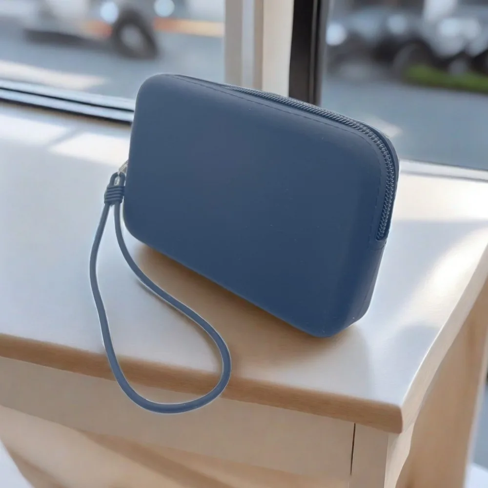 Rechteckige Kosmetiktasche aus Silikon, Münzgeldbörse, Tasche für kleine Gegenstände, Damen – Detail 13
