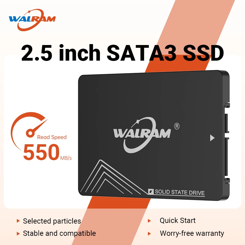 WALRAM SATA SSD 2.5 Inch Internal Solid State Drive, 120GB 128GB 240GB 256GB 480GB 500GB 512GB 1TB 2TB
