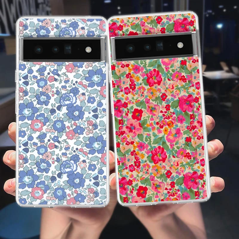 Clear TPU Transparent Phone Case with Floral Art Design