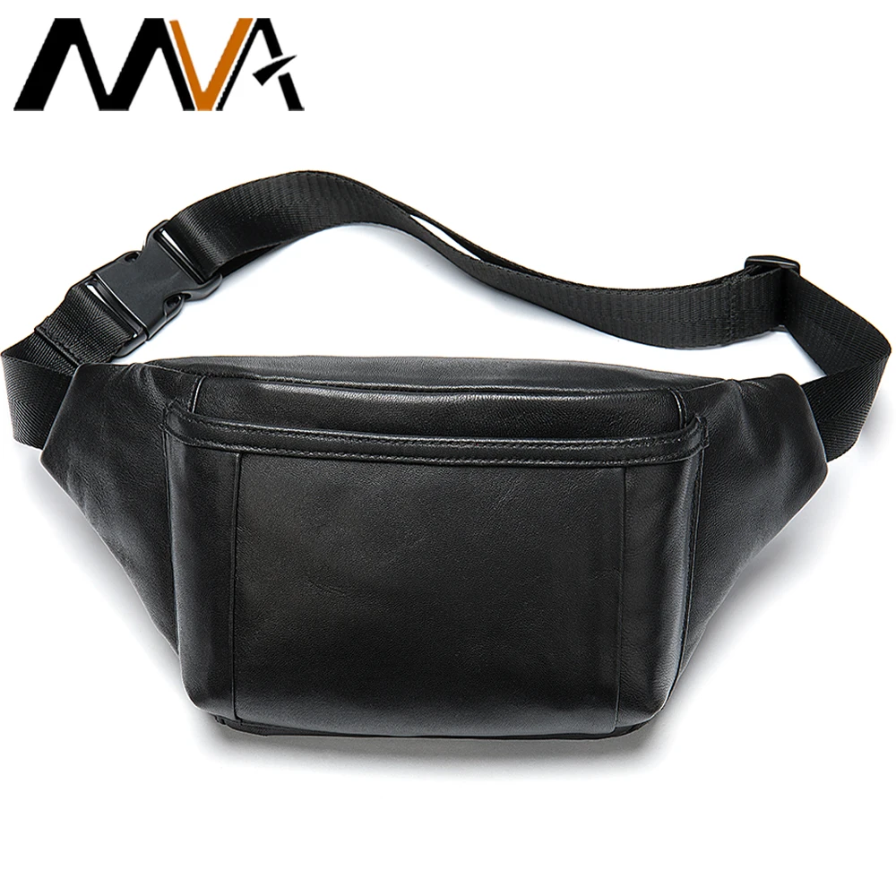 

MVA Waist Bags For Women Fanny Pack Sheep Leather Waists Pack Belt Bag Waterproof Traveling Running Hand Waist Bag Womans Girl