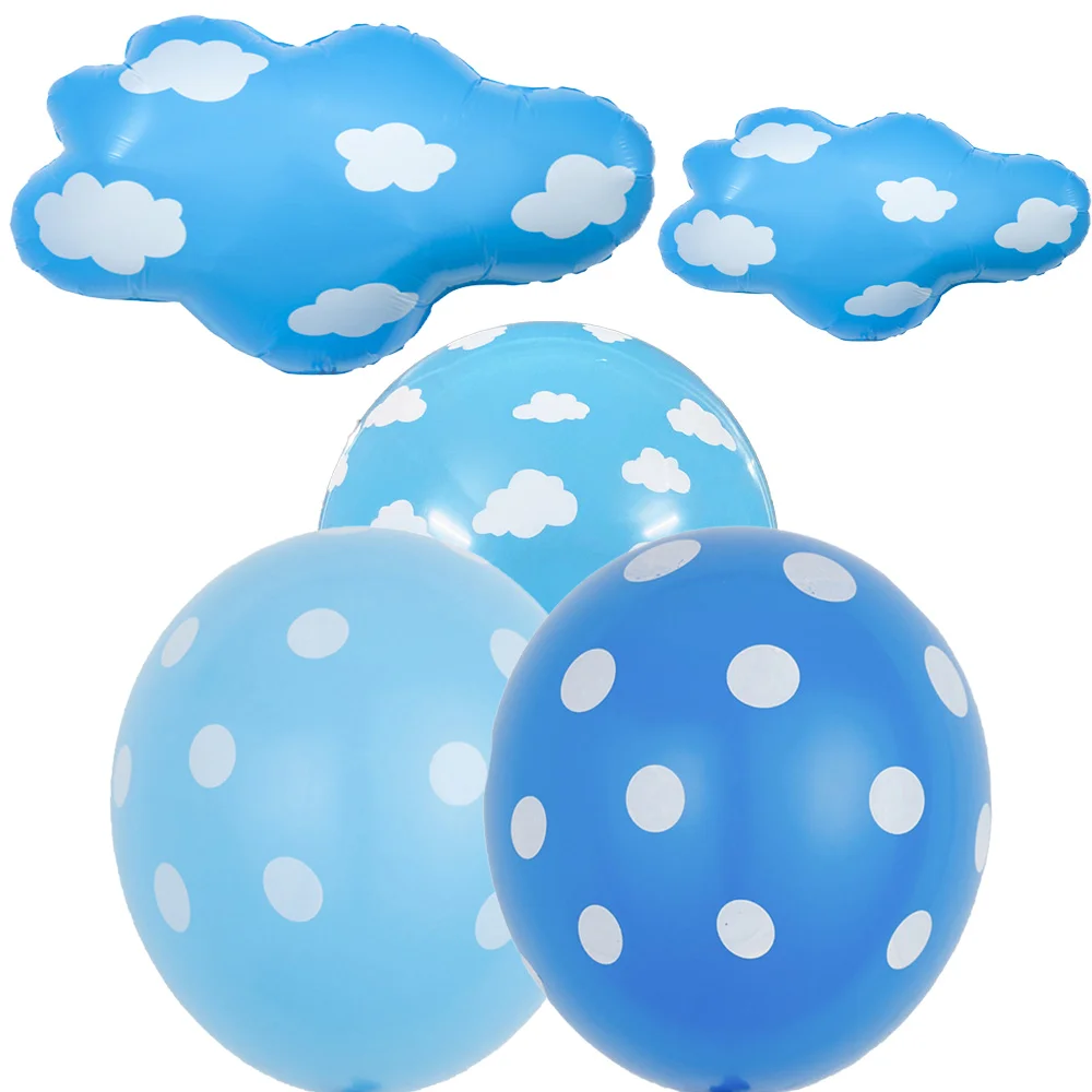 

Cloud Balloons Blue Sky White Clouds Flight Theme Supplies Boys Girls Birthday Baby Shower Party Prop Decorations Balloons