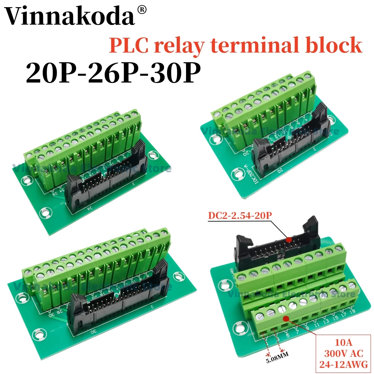 1PCS PLC 릴레이 터미널 블록 20P 26P 30P IDC 불혼 2.54MM 피치 어댑터 터미널 보드