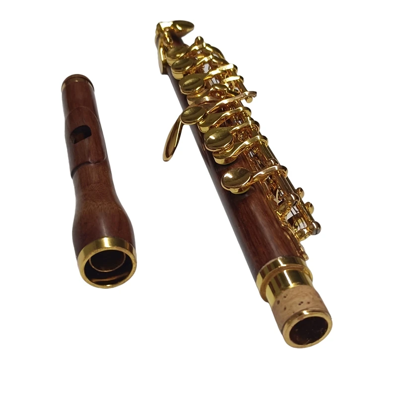 Professional rosewood piccolo c key Gold plated keys nice sound and technique