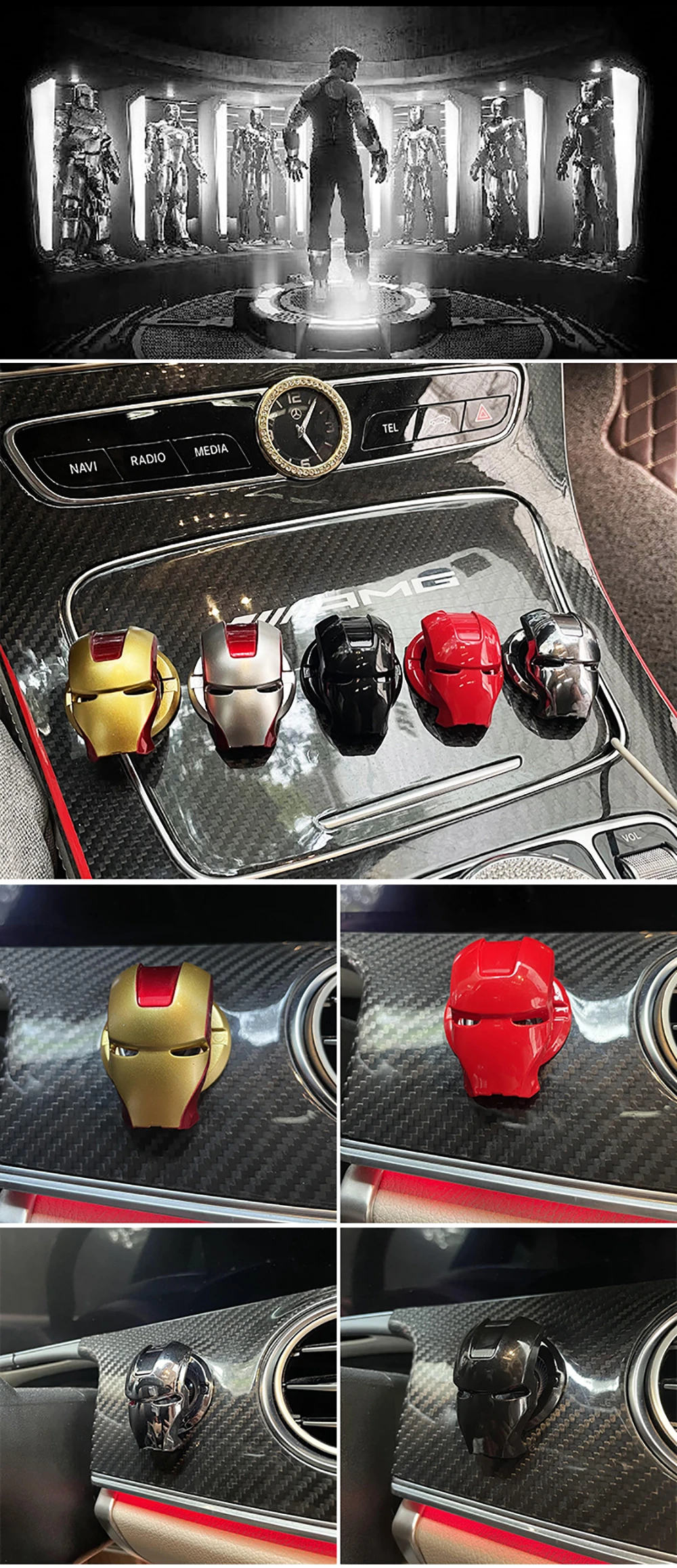 Iron Man Car Start Switch Cover Sticker
