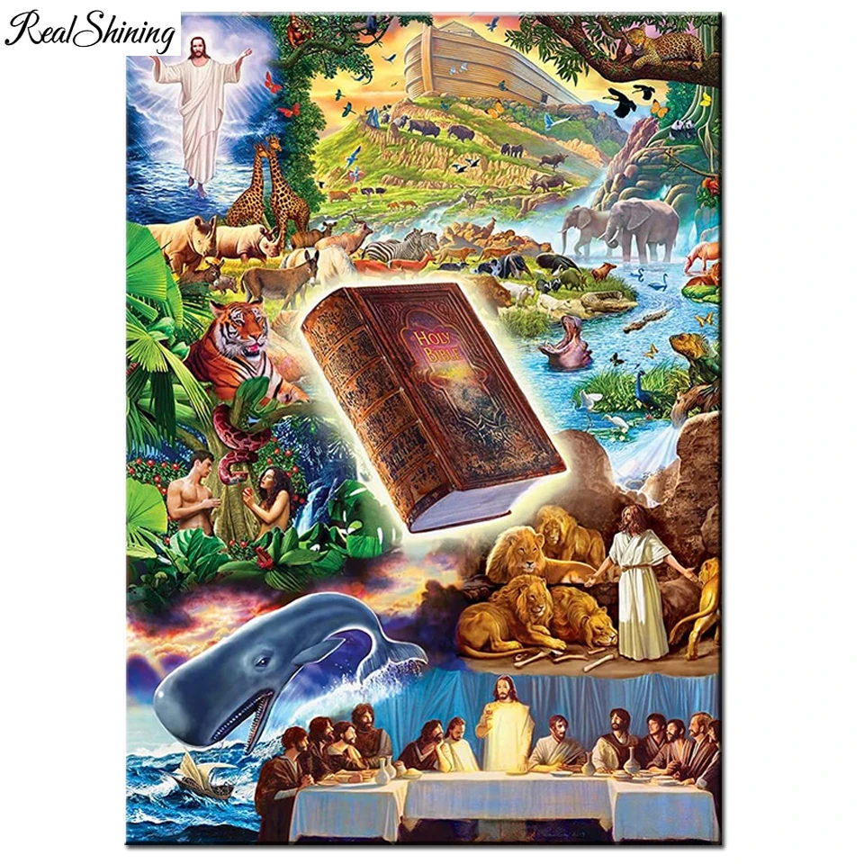 5d Diamond Painting Noah's Ark Religious Jesus Bible Animals Zoo Square  Round Embroidery Cross Stitch Mosaic Wall Art Diy Q197 - Diamond Painting  Cross Stitch - AliExpress