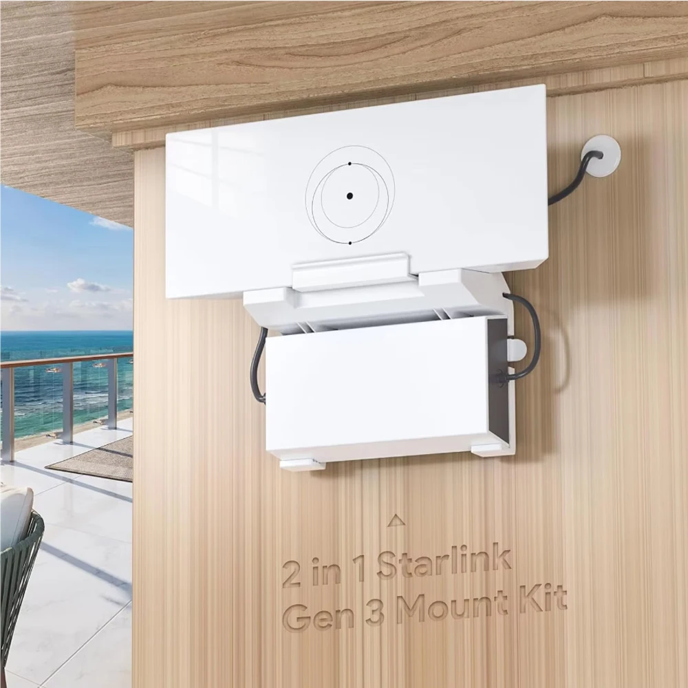 Starlink mount bracket 2 in 1 for Starlink Gen 3 router mount & for StarLink V3 supply brackets holder for StarLink Internet Kit satellite wall holder