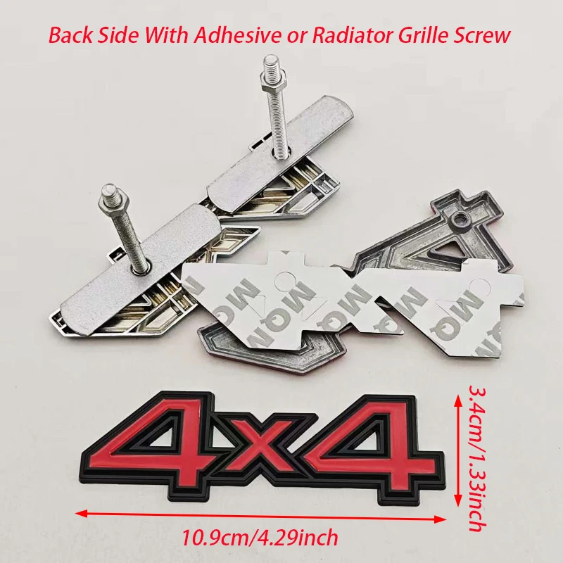 1개 3D 메탈 자동차 스타일링 로고 4X4 사륜구동 자동차 스티커 엠블럼 배지 데칼 범용 장식 액세서리
