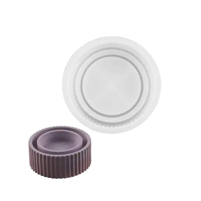 A52E Kreative Silikonform Teelichthalter Formen Kerzenhalter Formen Silikontextur Geeignet für die handgemachte Kerzenbasis – Detail 10