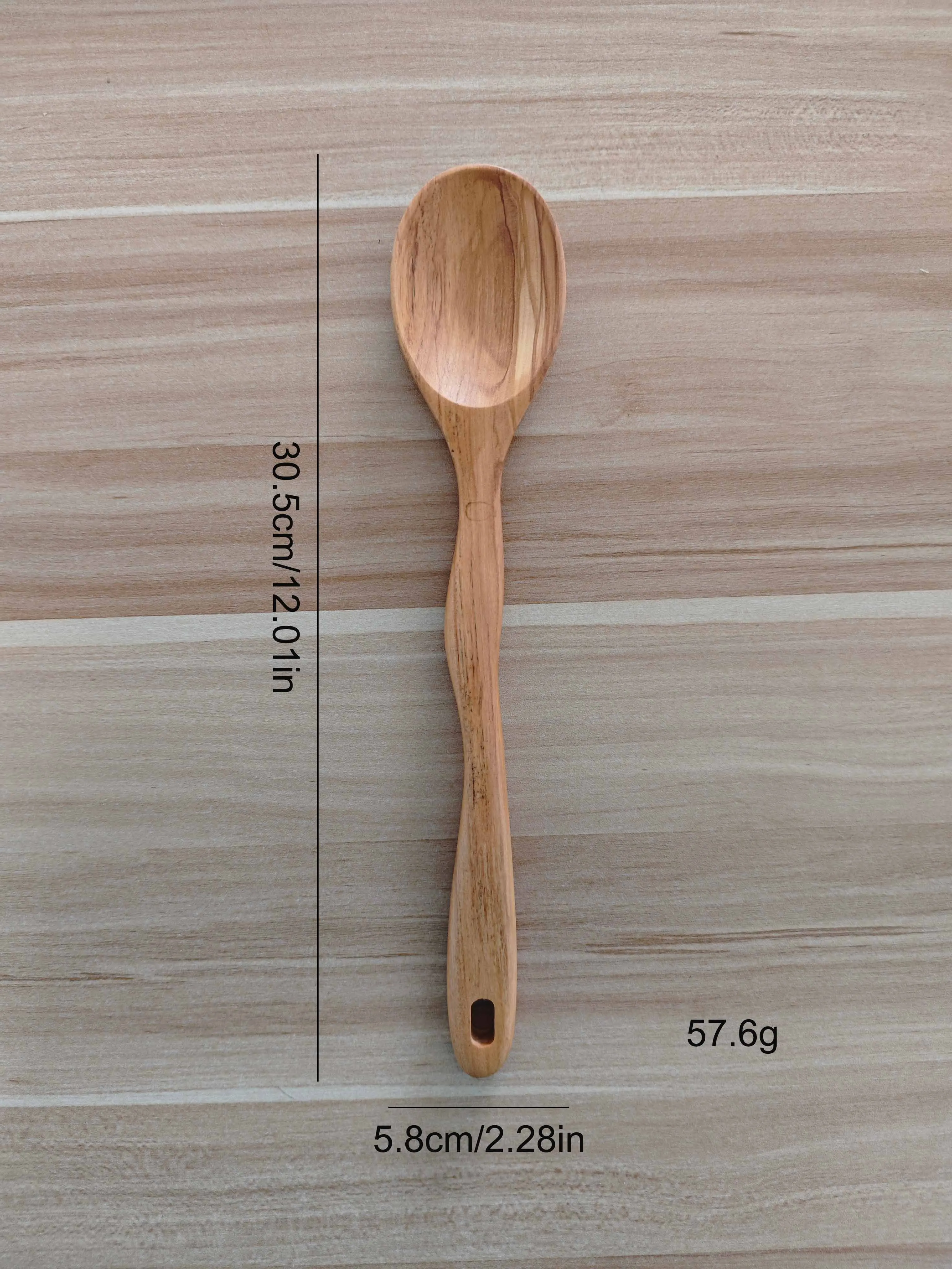 Wooden Kitchenware Set Spatula Noodle Scoop and Strainer Olive Wood Curved Handle Kitchen Shovel Spoon Six Piece Set IK