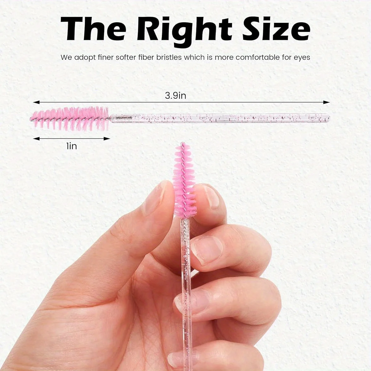 300pcs Disposable Eyelash Brushes Pink & Black-Professional Spoolie Wands for Lash Extensions | Salon Supply Eyelash Applicators