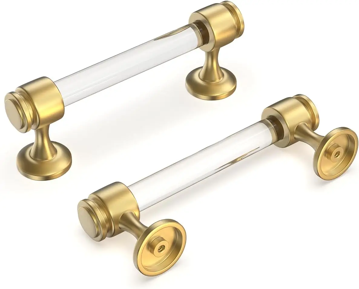 

Acrylic Cabinet Pulls Modern Cabinet Hardware Bar Pull Handle Furniture Door Knobs for Kitchen Dress Bathroom 10 Pack