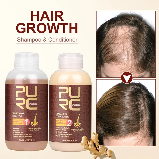 PURC Fast Hair Growth Shampoo Conditioner Thickener Anti Loss Hair Grow Shampoo Set