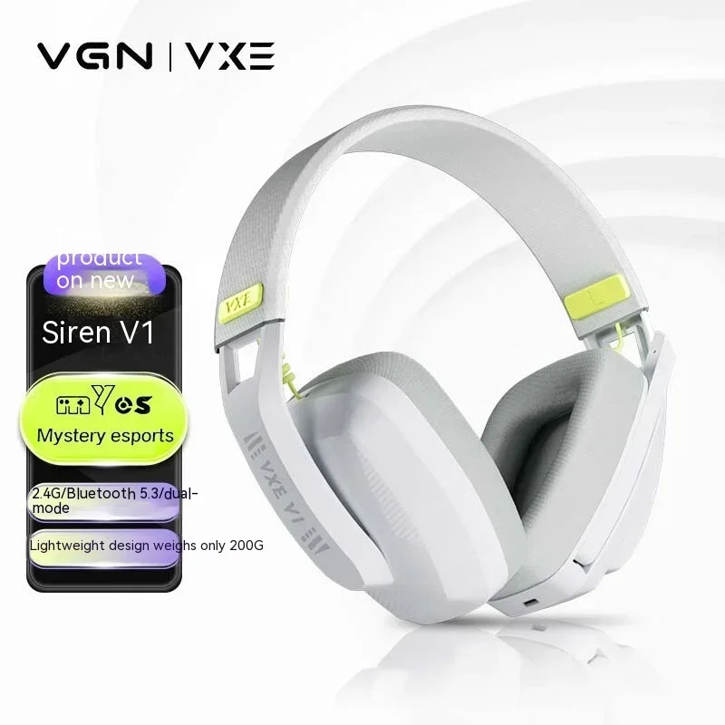 

New Vxe Siren V1 Wireless Headset Two Mode Bluetooth 5.3 2.4g Fps Gaming Headset Earphone Low Latency 200g Light Weight Pc Gamer