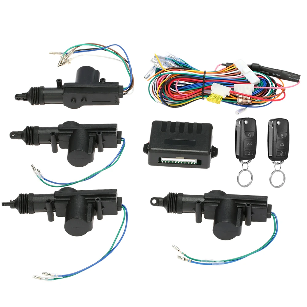 Qiilu Universele Autobeveiligingssysteem, Autoalarmbeveiligingssysteem Keyless Entry met 2 Afstandsbediening Sirene