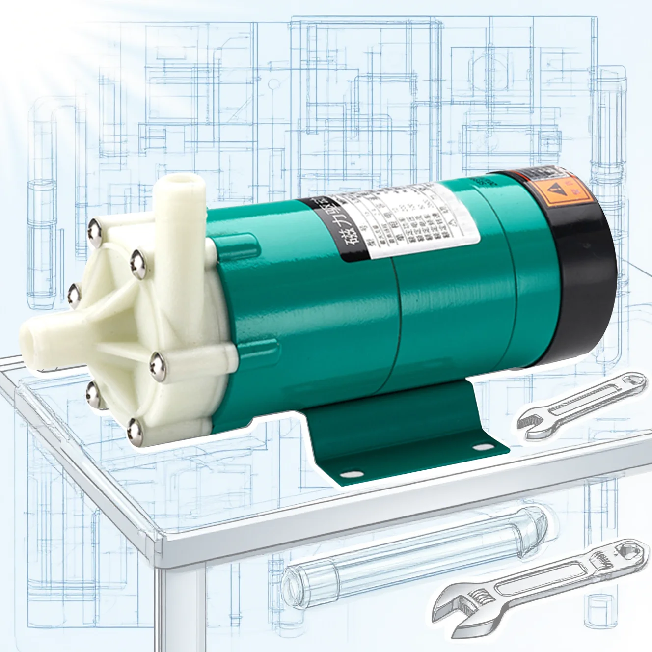 MP-15RM MMicro ไดรฟ์การไหลเวียนโลหิตแม่เหล็กปั๊มกรดและด่างทนต่อการกัดกร่อน Fluoroplastic เคมีปั๊มน้ํา 1