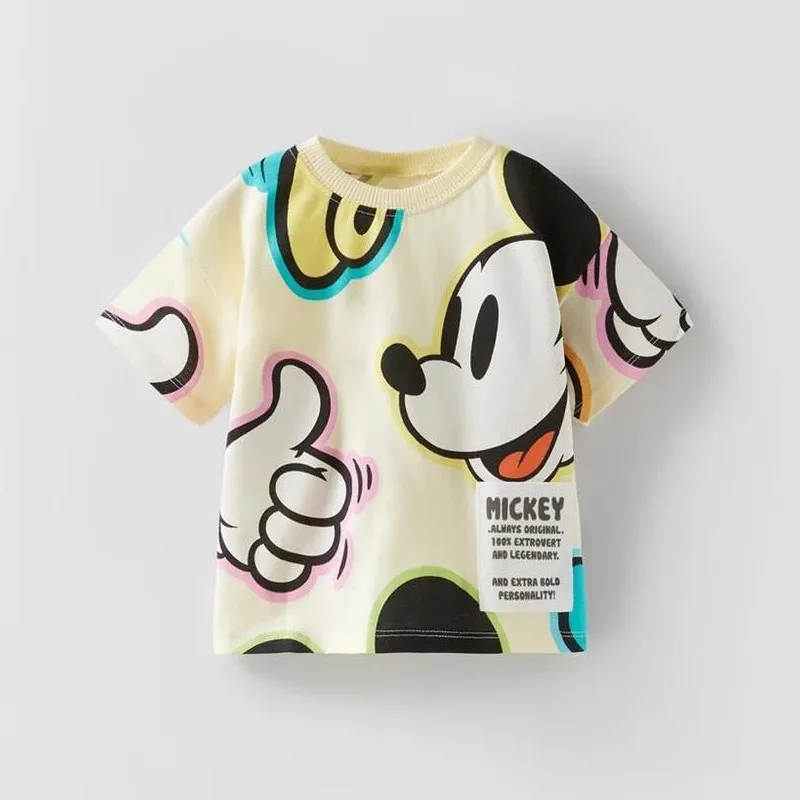 Minnie Print T-shirts girls tee shirt girls t shirt t shirt kids t shirt For Girls Summer Costume Short Sleeve Tees Children Cartoon Print Round Neck Base Shirt Cute Tops