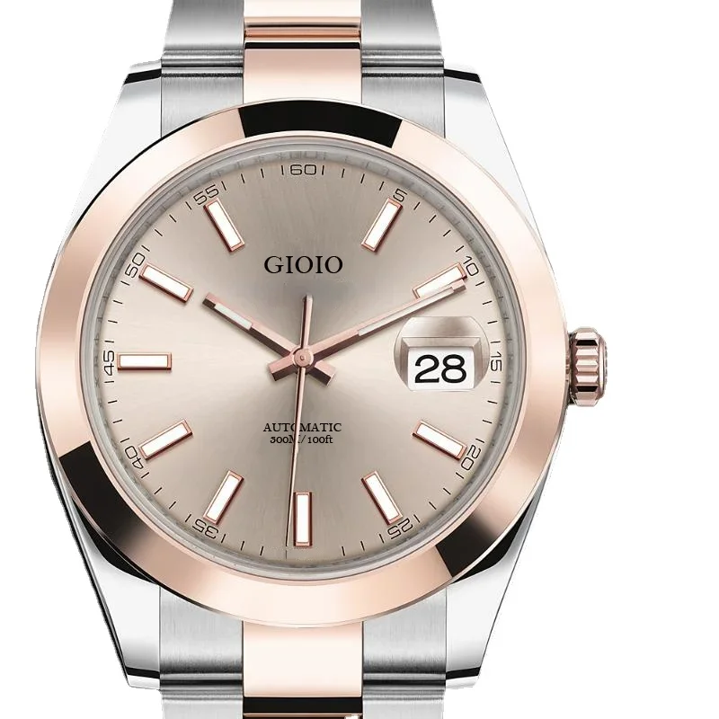 

automatic men mechanical watch grey white