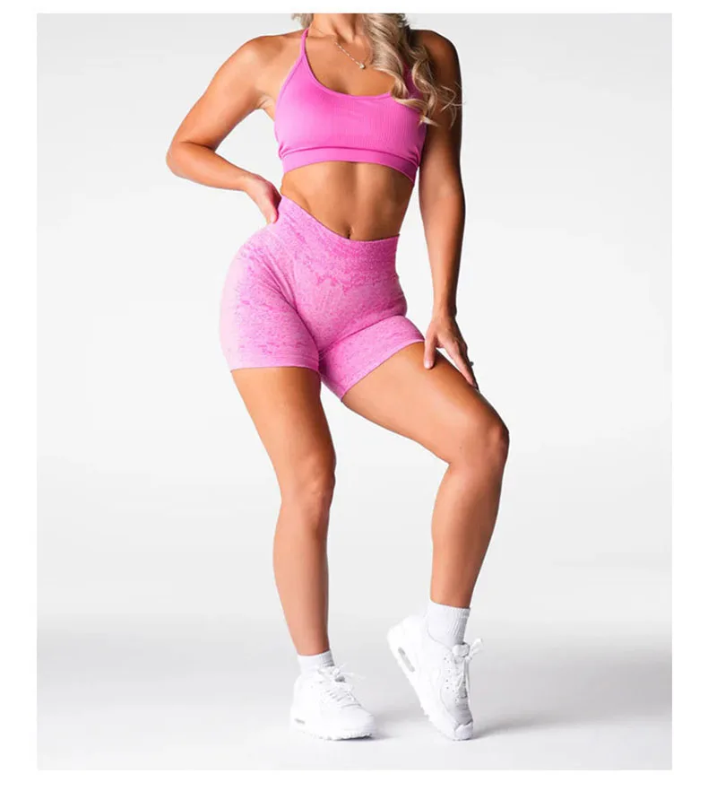 Description Picture 3 of itemNew Digital Seamless Airy Yoga Shorts Peach Shaping Workout Leggings 3/4 Length Gym Running Breathable Tights Fitness Clothes