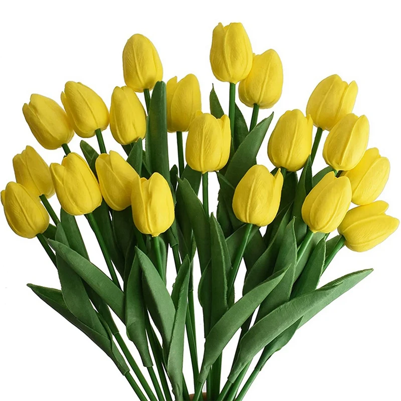 

20Pcs Artificial Flowers Faux Bouquet Real Touch Flower Arrangement For Home Room Office Party
