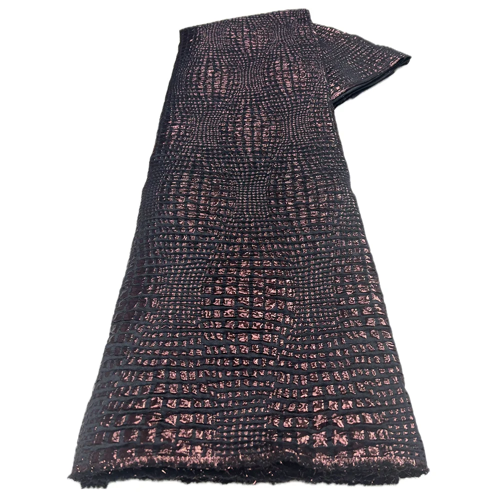 Lace Fabric African Gilding Brocade Lace Fabric 5 Yards For Nigerian Wedding Bridal Party