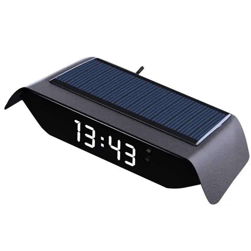 

Car Dashboard LCD Digital Clock With Screen Display Multi-Function Car Interior 4-in-1 Solar Powered USB Charged Universal