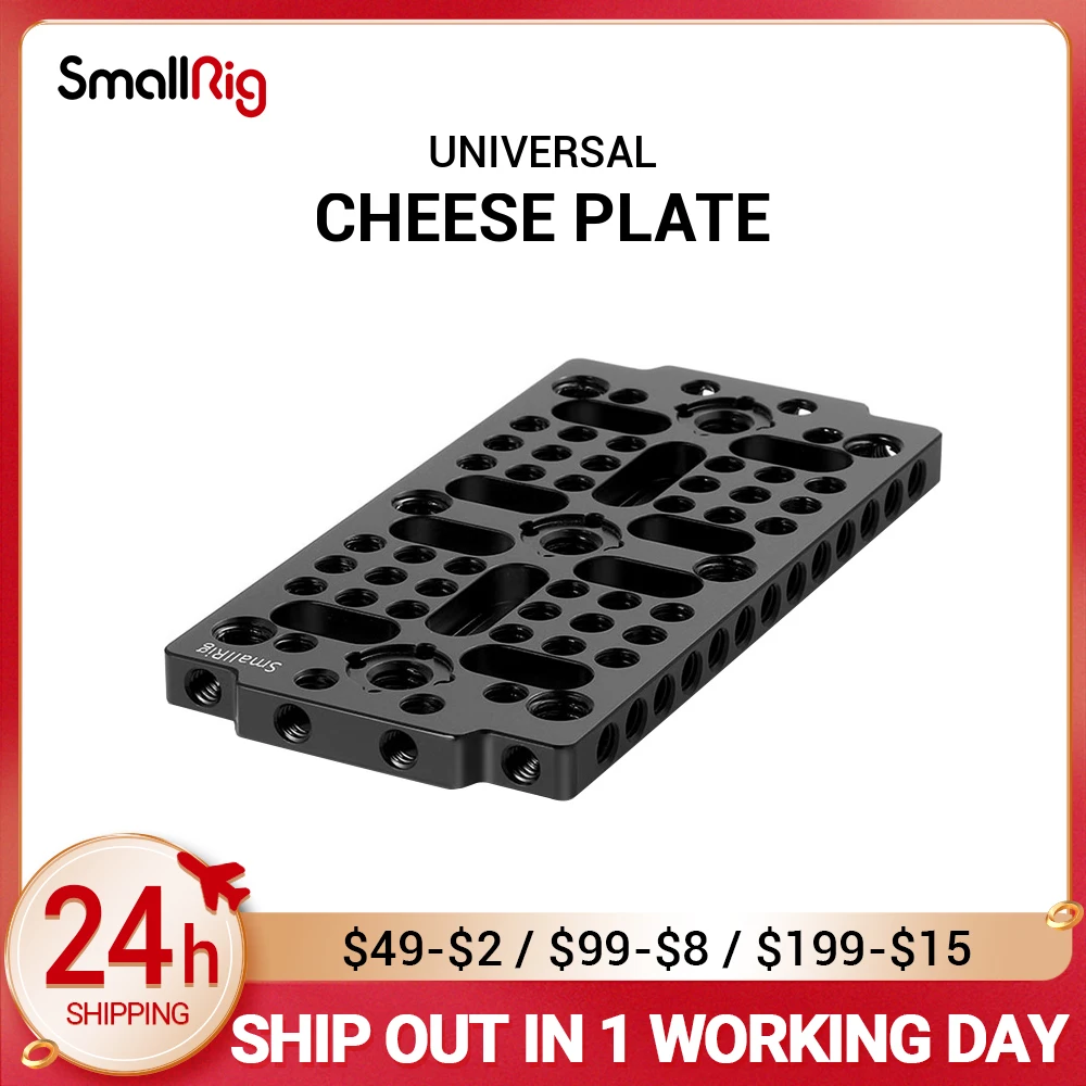 

SmallRig Aluminum Alloy Multi-purpose Camera Cheese Plate ( 1pc ) With 1/4 3/8 Thread Holes -1681 (Update)