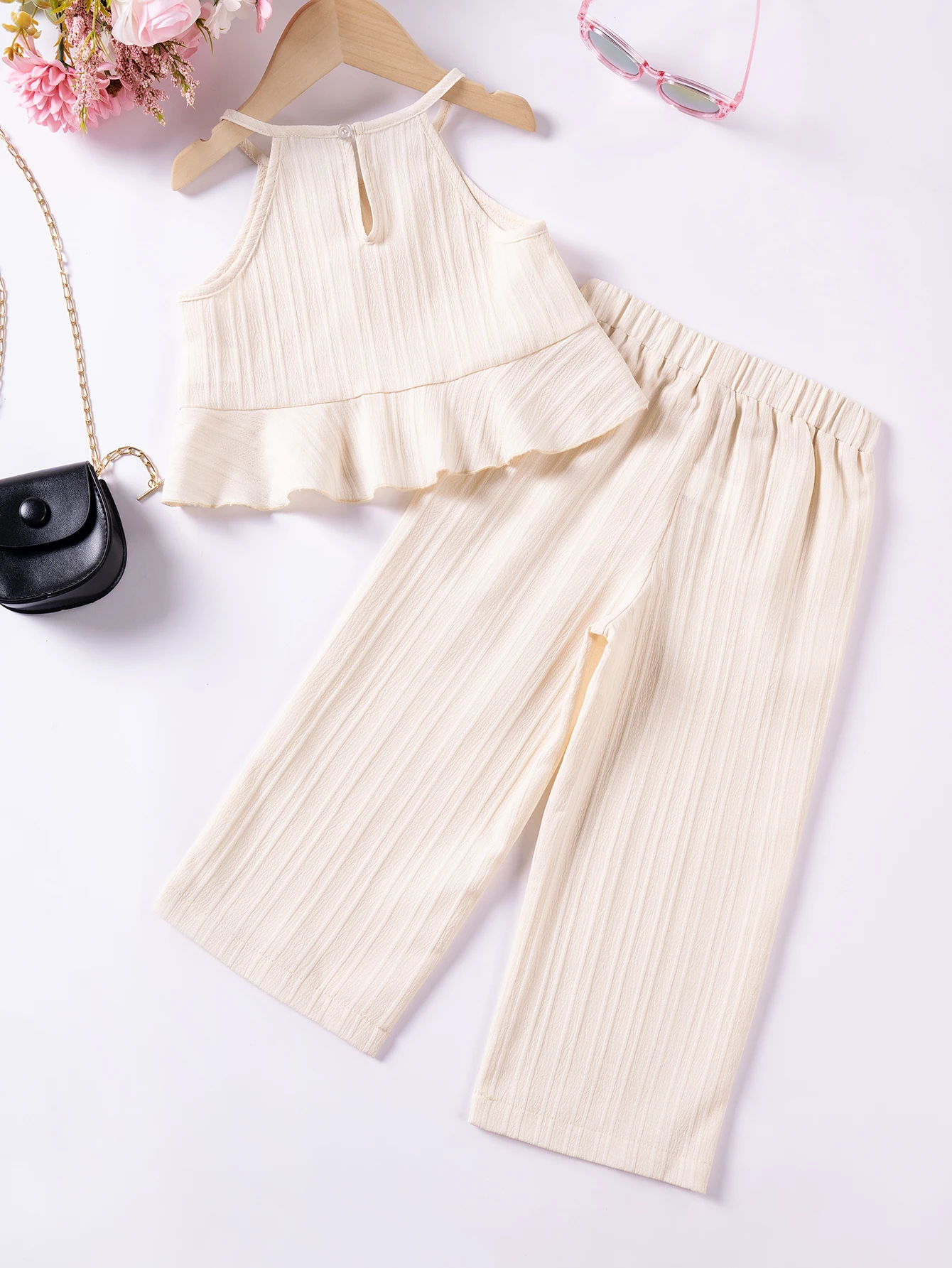 Kinder Set Mädchen Sommer Kleidung Sets Leibchen Tops und Lose Hosen Baby Mädchen Kleidung Freizeit und Modische Geburtstag Geschenk – Detail 3