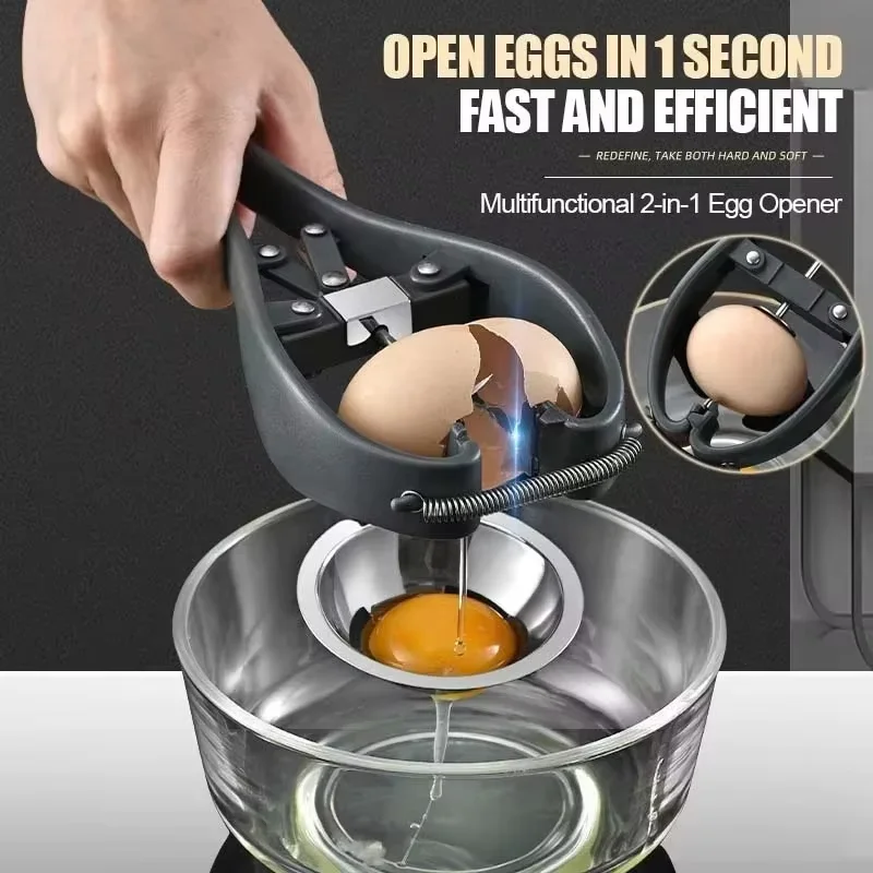 Stainless Steel Egg Opener Egg Scissors Eggshell Cracker Cutter Separator Manual Tools Kitchen Baking Accessories