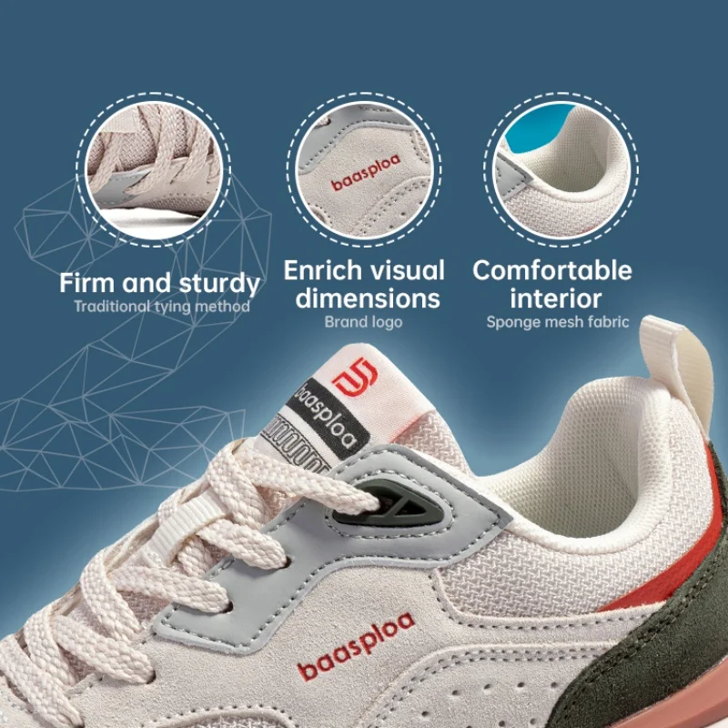 Baasploa Women Sport Shoes 2025 Mesh Breathable Casual Sneakers Women Spring New Arrival Brand Comfort Walking Shoes Outdoor 4
