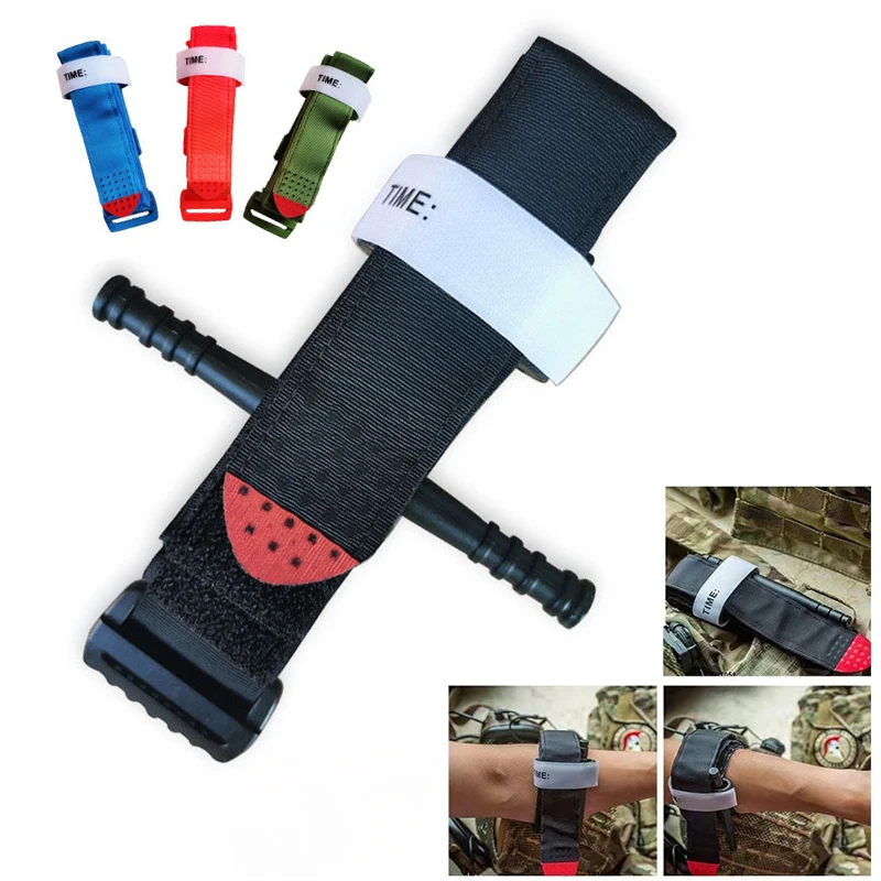 Tourniquet Kit Tactical Tourniquet Survival Tool First Aid CAT Tourniquet Spinning Tourniquet Buckle Type Alloy Outdoor Camping Adventure Hemostatic Bandage Survival Gear
